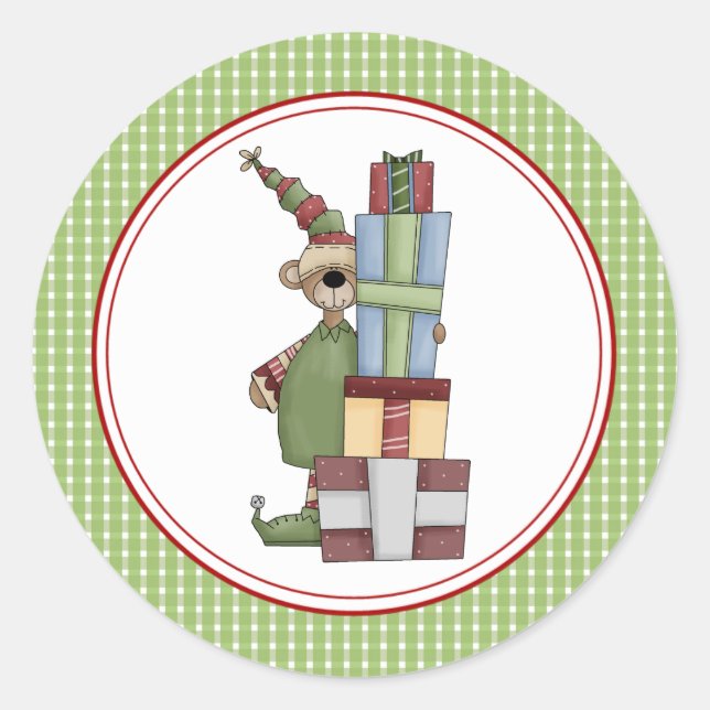 Beary Christmas Umschlag Aufklebers Stickers (Vorderseite)