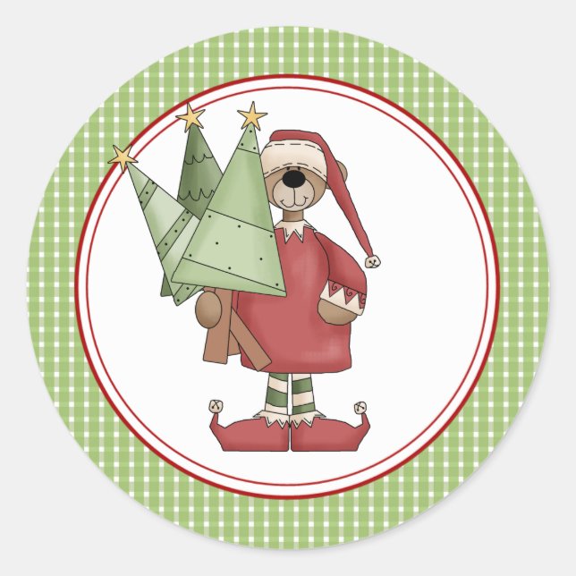 Beary Christmas Umschlag Aufklebers Stickers (Vorderseite)