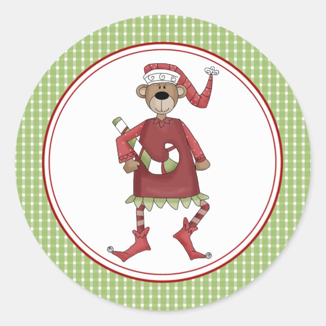 Beary Christmas Umschlag Aufklebers Stickers (Vorderseite)