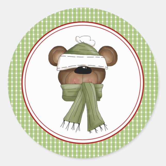 Beary Christmas Umschlag Aufklebers Stickers (Vorderseite)