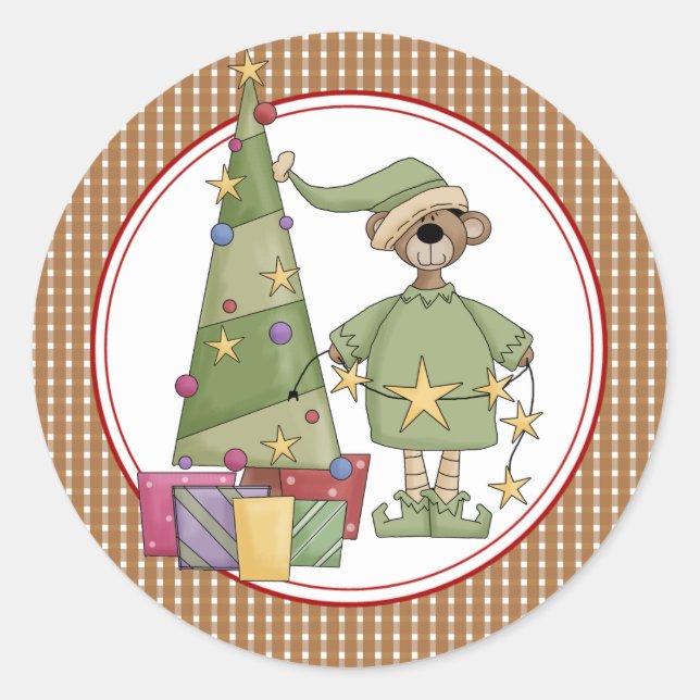Beary Christmas Umschlag Aufklebers Stickers (Vorderseite)