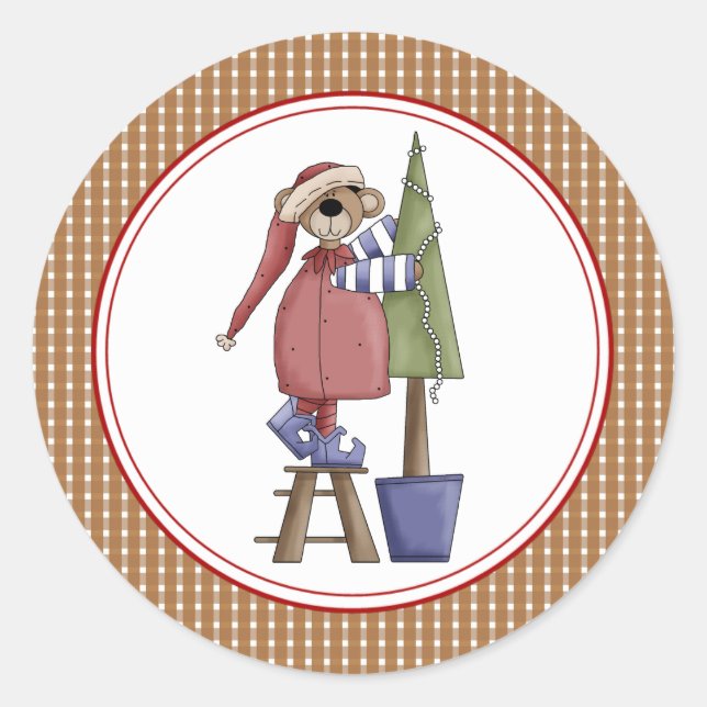 Beary Christmas Umschlag Aufklebers Stickers (Vorderseite)