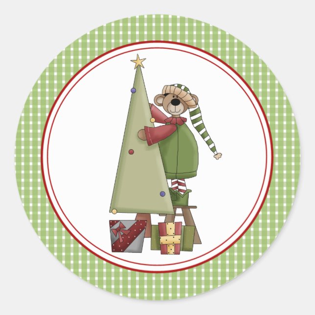 Beary Christmas Umschlag Aufklebers Stickers (Vorderseite)