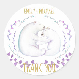 Beary Christmas Wassercolor Vielen Dank für Ihr In Runder Aufkleber