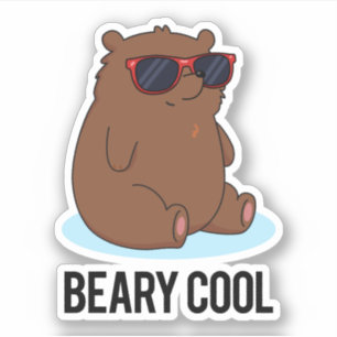 Beary Cool Funny Brown Bären Puff Aufkleber