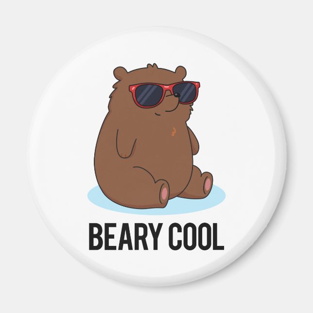 Beary Cool Funny Brown Bären Puff Magnet (Vorne)