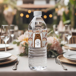 Beary Cute Neutral Baby Shower Wrap Wasserflaschenetikett