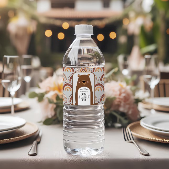 Beary Cute Neutral Baby Shower Wrap Wasserflaschenetikett (Von Creator hochgeladen)