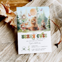 Beary Cute Woodland Baby Shower Invitation