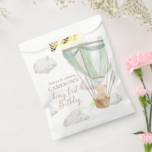 Beary First Bear Minze Hot Air Ballon Geburtstag Geschenktütchen