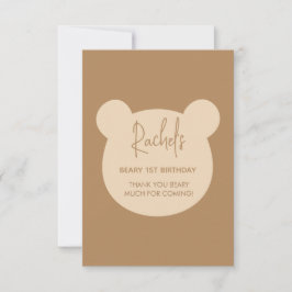 Beary First Birthday Danke Karte