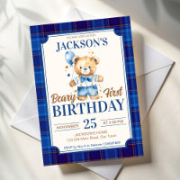 Beary first boys Geburtstag niedlich Teddy Blue Ba