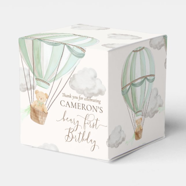 Beary First Teddy Bear Hot Air Ballon Birthday Geschenkschachtel (Rückseite)