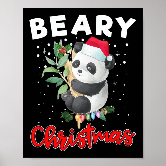 Beary Frohe Weihnachten für Panda Bären Liebhaber  Poster (Vorne)