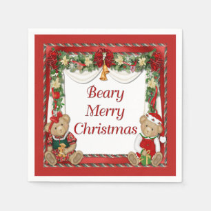 Beary frohe Weihnachten Serviette