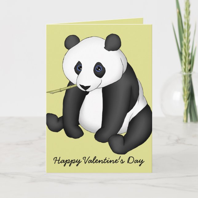 Beary glücklicher Panda-Valentinsgruß Feiertagskarte (Vorderseite)