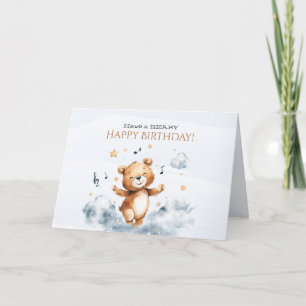 Beary Happy Birthday Folded Greeting Card Dankeskarte