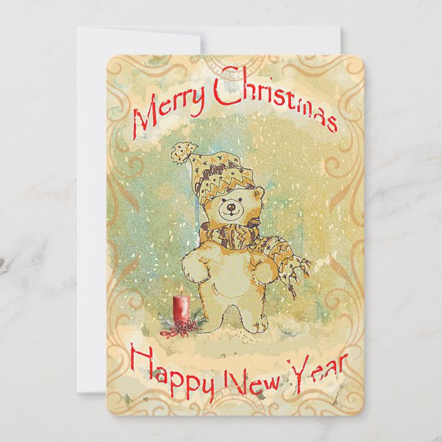Beary Merry Christmas Card Feiertagskarte (Vorderseite)