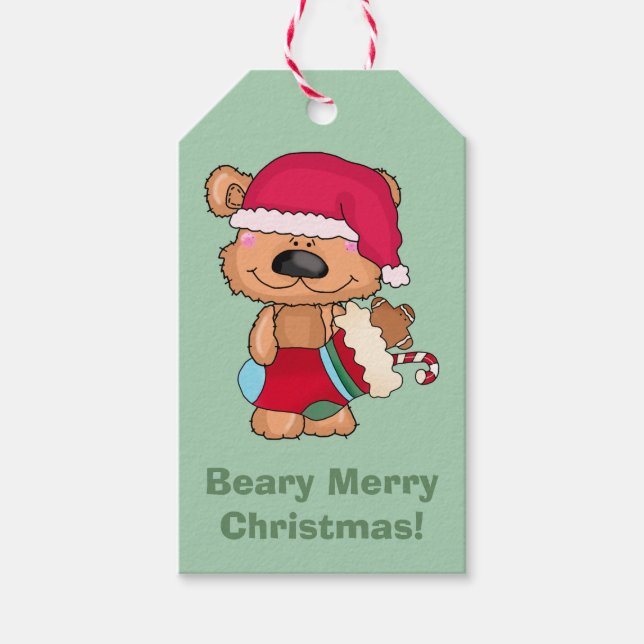 Beary Merry Christmas Geschenkanhänger (Vorderseite)