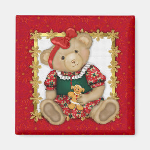 Beary Merry Christmas - Girl Teddy Magnet