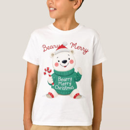 Beary Merry Christmas Polar Bear T-Shirt