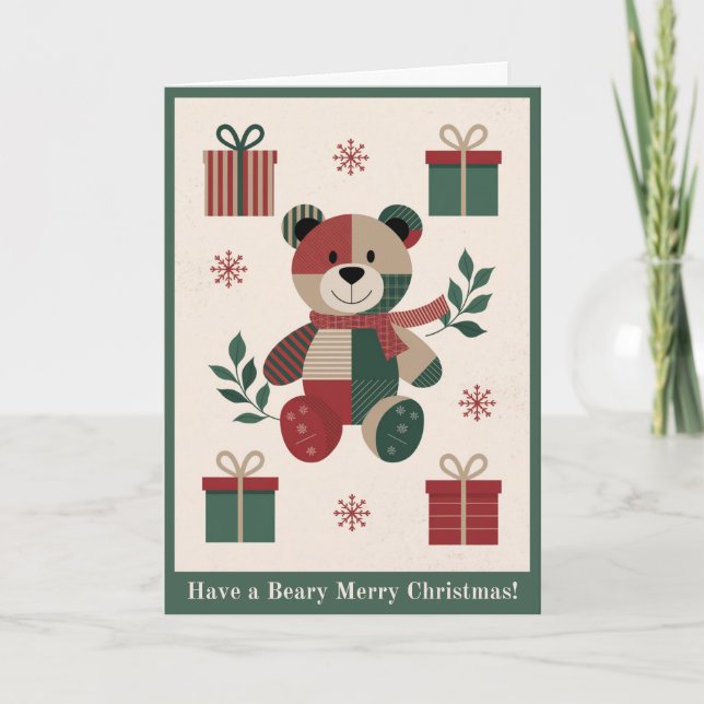 Beary Merry Holiday Card Feiertagskarte (Vorderseite)