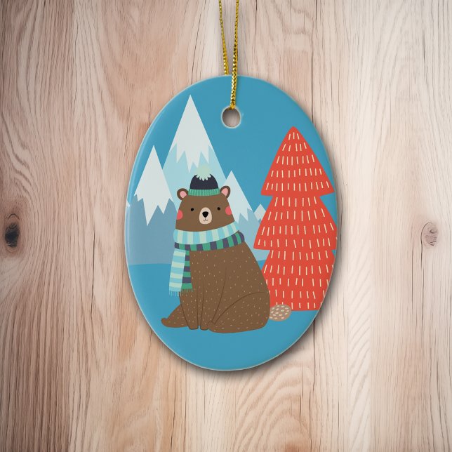 Beary Merry Mounry Personalisierte Weihnachten Keramik Ornament (Von Creator hochgeladen)