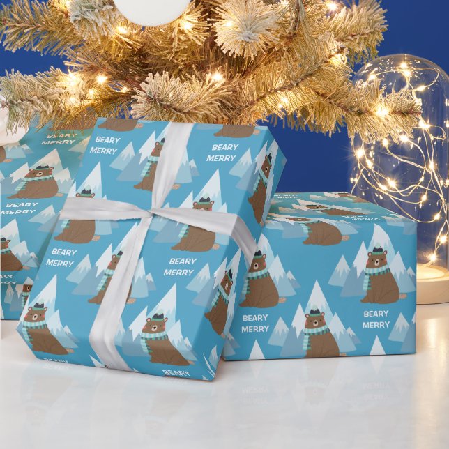 Beary Merry Mountain Christmas Geschenkpapier (Feiertage)