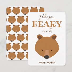 Beary Much Bear Classroom Valentine Card