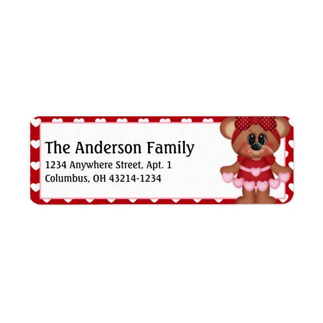 Beary Much Valentine's Day Address Labels d6 (Vorne)