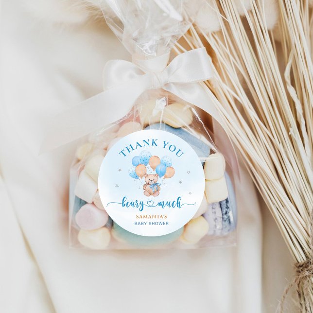 Beary Much Vielen Dank, dass Sie Baby Shower Stick Runder Aufkleber (Von Creator hochgeladen)