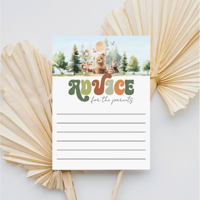 Beary Niedlich Advisor for Parents Baby Shower Gam (Beary Cute Woodland Baby Shower Advice Cards)