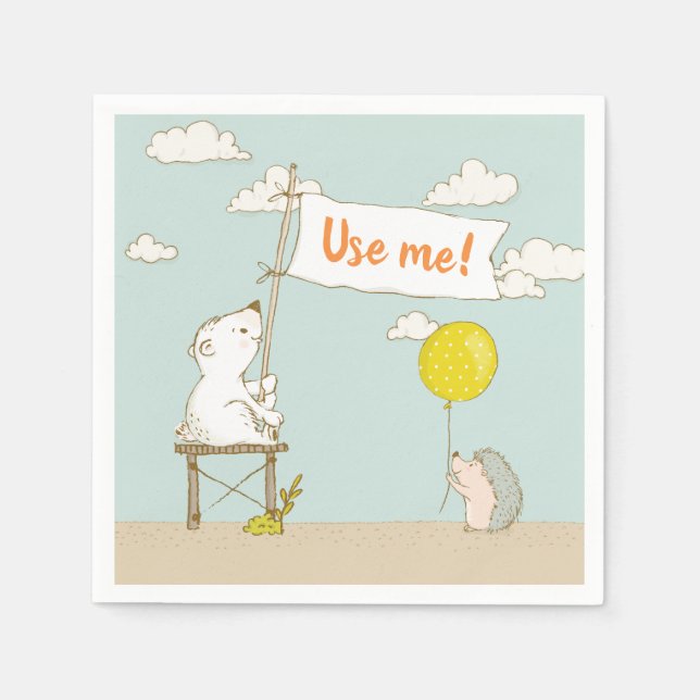 Beary Niedlich Paper Napkin Serviette (Vorderseite)