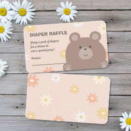 Beary Niedlich Pink Daisies Baby Duwer Windelwanne Begleitkarte
