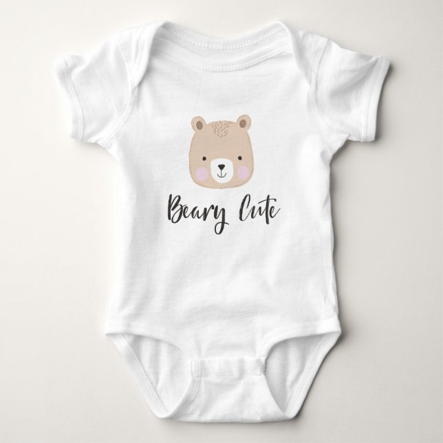 Beary Niedlich Tan Baby Strampler (Vorderseite)