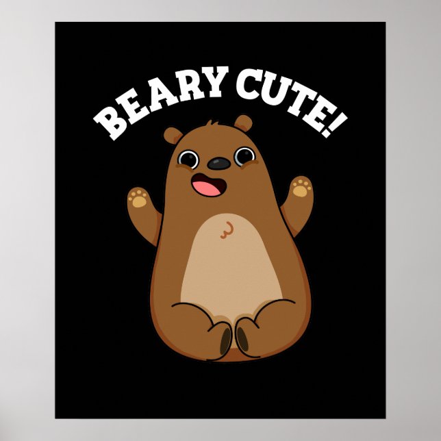 Beary Niedlich Teddy Bar Puff Dark BG Poster (Vorne)