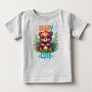 Beary Niedlich. Teddy Bären Cartoon lächelt. Funny Baby T-shirt
