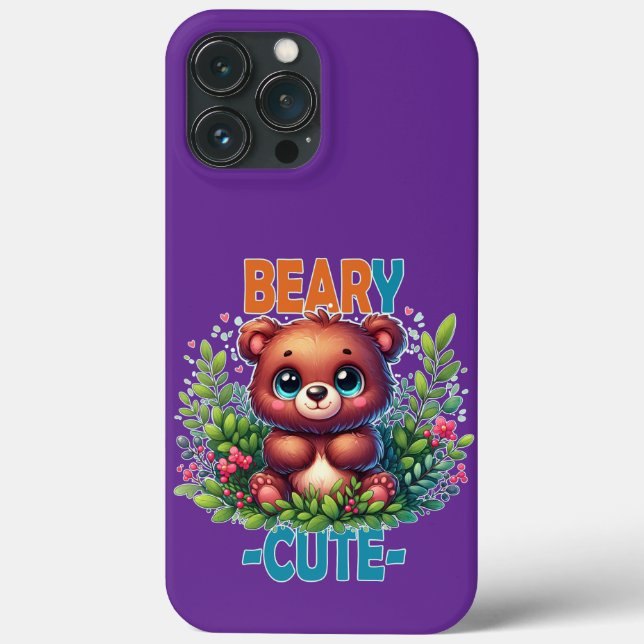 Beary Niedlich. Teddy Bären Cartoon lächelt. Funny Case-Mate iPhone Hülle (Rückseite)