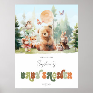 Beary Niedlich Woodland Baby Dusche Willkommen Poster