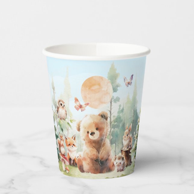 Beary Niedlich Woodland Babydusche Pappbecher (Links)