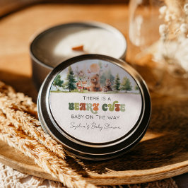 Beary Niedlich Woodland Babydusche Runder Aufkleber