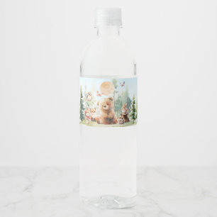 Beary Niedlich Woodland Babydusche Wasserflaschenetikett