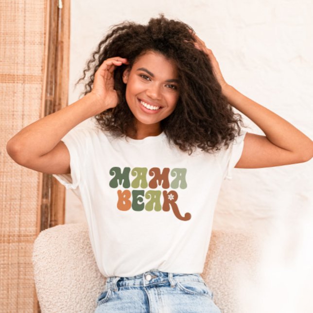 Beary Niedlich Woodland Mama Bear Babydusche T-Shirt (Mama Bear Shirt for Baby Shower)