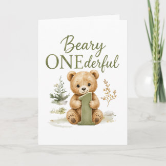 Beary ONEderful 1. Geburtstags-T-Shirt Karte