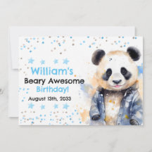 Beary Phantastisch Boys Watercolor Panda Geburtsta