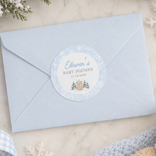 Beary Snowy Winter Bär Baby Shower Runder Aufkleber