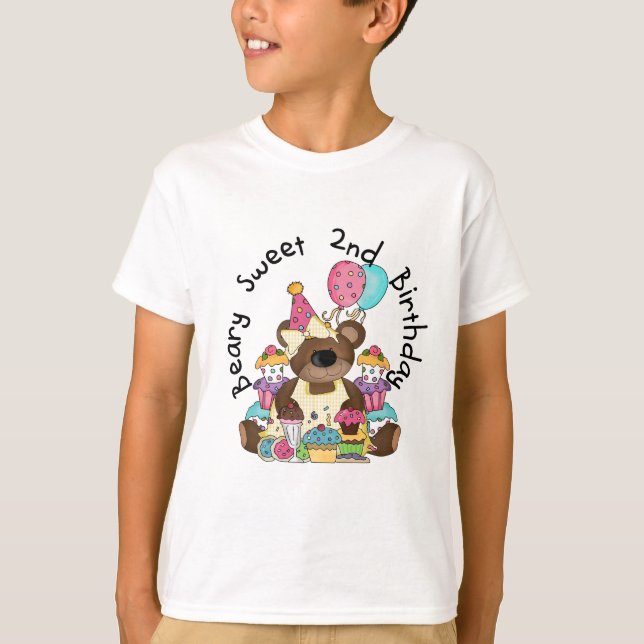 Beary Sweet 2. Geburtstag T - Shirt und Geschenke (Vorderseite)