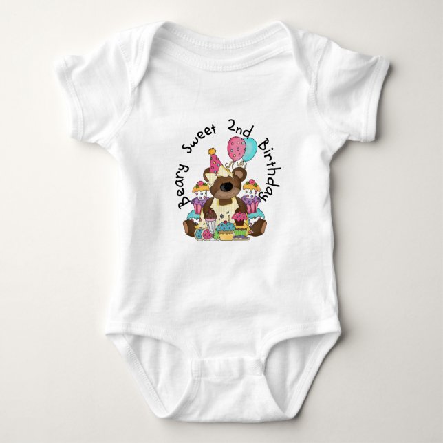 Beary Sweet 2. Geburtstag T - Shirt und Geschenke (Vorderseite)