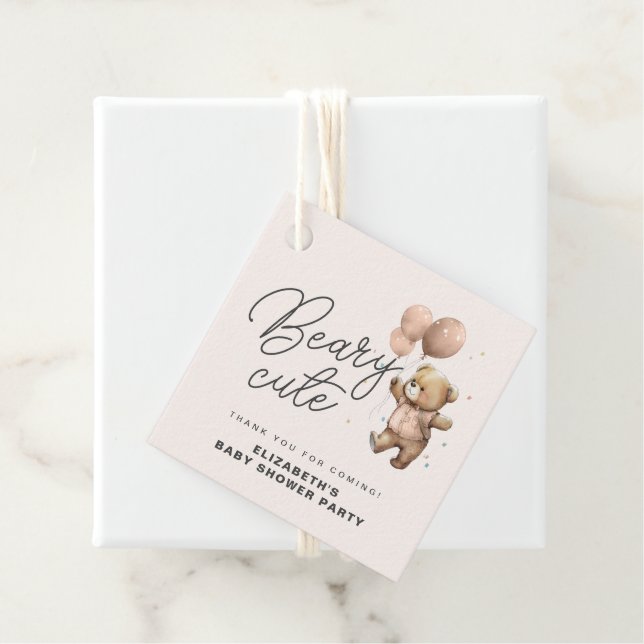 Beary Sweet Baby Shower Party Vielen Dank für Ihr  Geschenkanhänger (Beispiel)