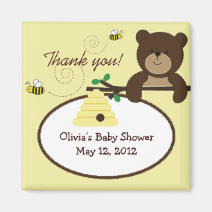 Beary Sweet Bear & Bee Baby Dusche Fevor Magnet